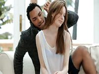 Teen dressed in tight pink leggings enjoys first interracial experience with black dude that licks her nipples