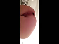 Juicy ass drops poop on camera