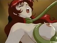 Tentacle monster pleasuring a hentai whore