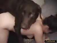 Dogstyle fuck with a black dog beastiality taboo