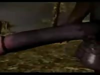 Big horse dick caught on cam