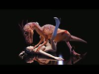 Hentai slut had sex with dinosaur beast tubes