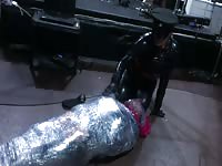 Whore got on bondage and she's loving it