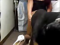 Sexy student have animal sex with a dog