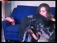 Homemade dog sex in the couch
