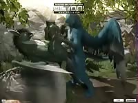 Dragons having sex in the forest animated beastiality