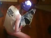 Old guy on dog porno