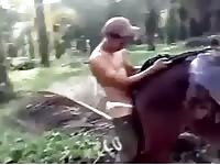 Naked man wants some horse zoopussy