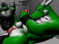 Beastiality cartoon with green dragon
