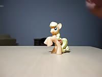 Pony animal sex toy got cummed on