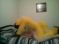 Yellow dog xxx cosplayer fucks a gay