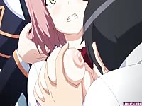 Sexy school anime babe gets molested