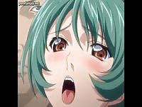 Green haired anime teen gets molested