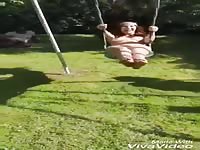 Sexy babe swinging naked