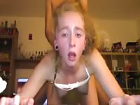 Blonde gets a rough anal sex