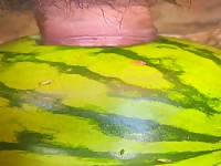 Virgin man fucking a watermelon