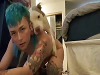 White dog xxx fucking a tattooed slut